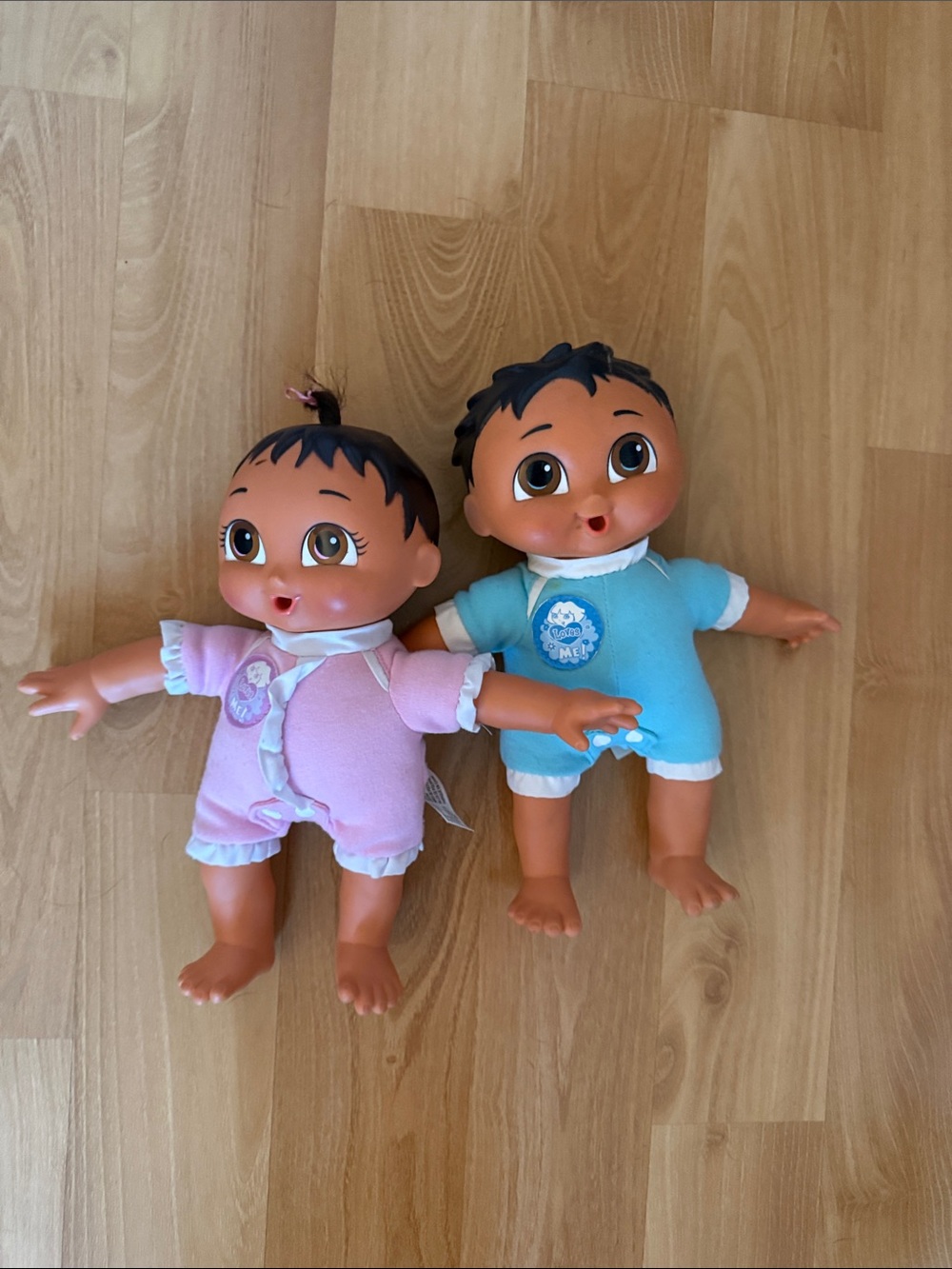 Vintage Dora Super Babied Blue and Pink Baby Doll Set - Soft Plush Outfit Dolls